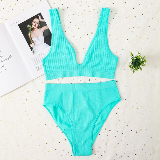 HUSH-HUSH Ribbed Panty & Bra Set