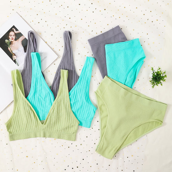 HUSH-HUSH Ribbed Panty & Bra Set