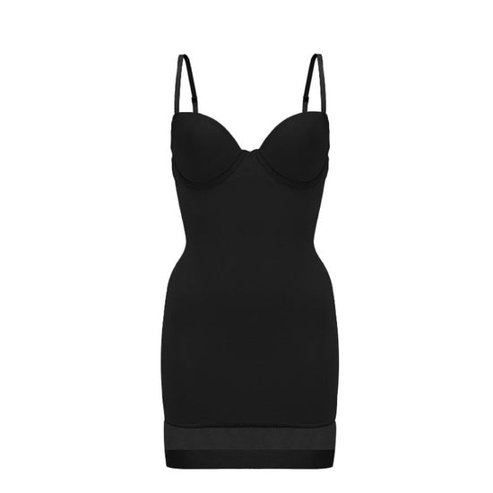 bodied bae seamless camisole dress black color